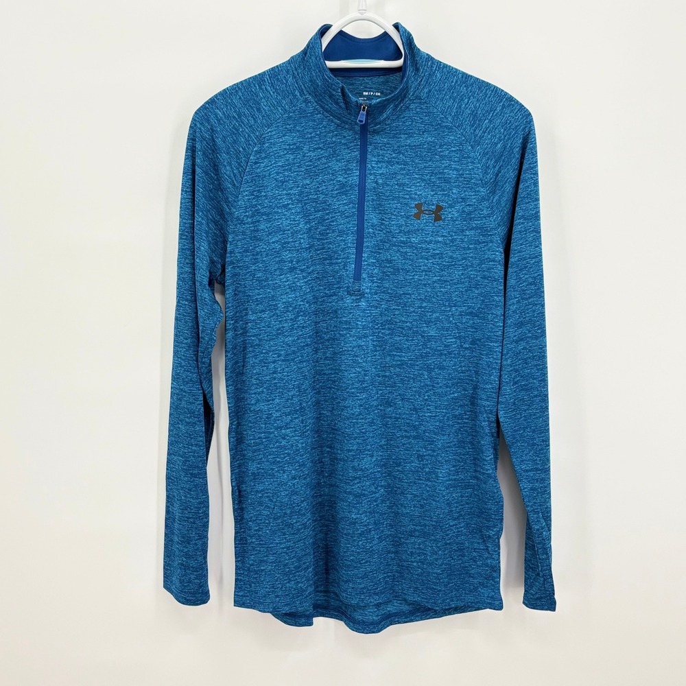Under Armour Tech 2.0‎ Half Zip Mens Small Blue Marled Pullover 1328495-471 NEW